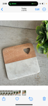 Heart cutout wood and marble coaster