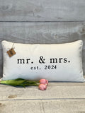 The Mr & Mrs EST 2024 Pillow