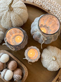 The frosted mercury glass candle holders