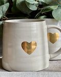 Gold heart mug large