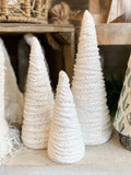 White glitter cone tree