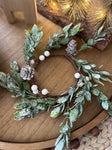 The mini white berry wreath