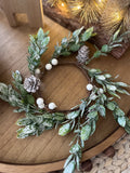 The mini white berry wreath