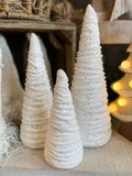 White glitter cone tree