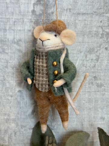 Bookish Benjamin mouse ornament