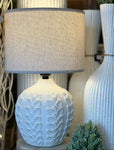 Matt White brushed ceramic lamp