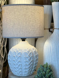 Matt White brushed ceramic lamp