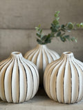 Ceramic ridged bud vase