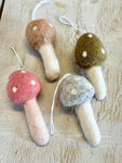 The handmade felt mushroom ornament