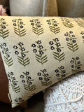 The floral print linen pillow