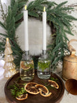 Glass jar taper candle holder