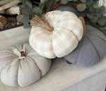The large fabric pumpkins