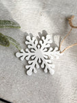 The mini white wood snowflake
