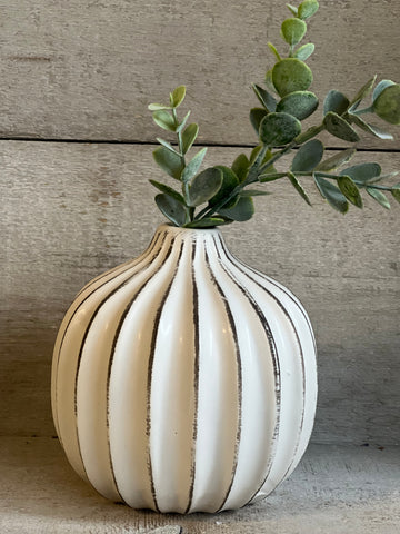 Ceramic ridged bud vase