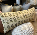 The floral print linen pillow