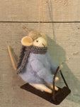 Sledding Solomon mouse ornament