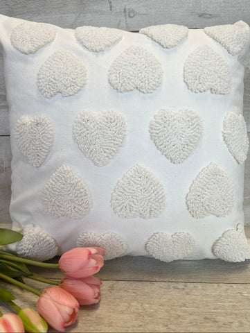 Textured heart pillow