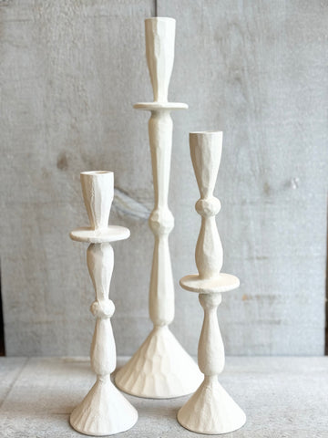 The textured candle holders