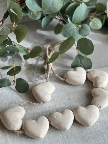 Paper Mache heart garland