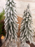 Snowy metal stand tree