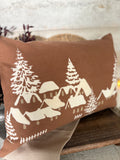 Snowy village pillow