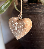 Snowflake heart ornament