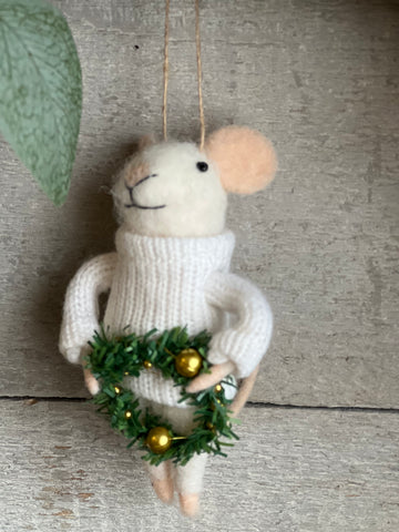 Festive Finegan mouse ornament