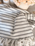 The cotton stripped throw
