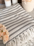 The cotton stripped throw