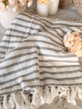 The cotton stripped throw