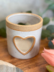The speckle heart candle holder