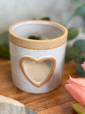 The speckle heart candle holder