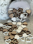 Large wood heart confetti