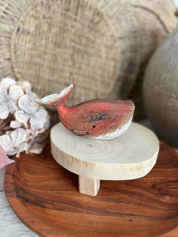 Red carved whale