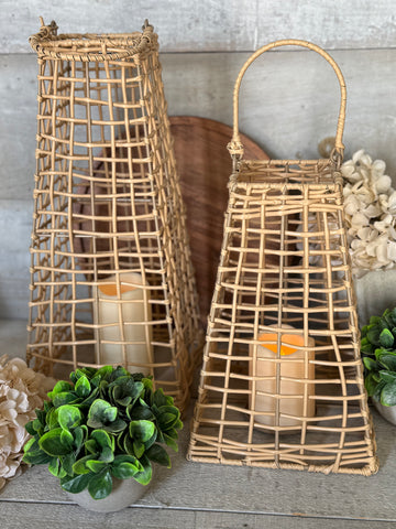 basket weave battery operated lanterns