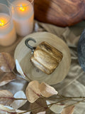 The carved wood pumpkin