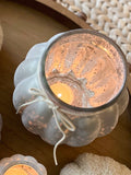 The frosted pumpkin mercury glass candle holders