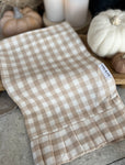 The pleated checkered tea towel