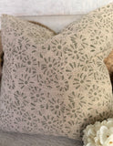 Daisy block print pillow
