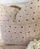 Clover block print pillow 20” x 20”