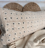 Clover block print pillow 31” x 14”