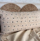 Clover block print pillow 31” x 14”