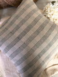 Linen plaid block print pillow