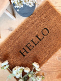 Hello door mat