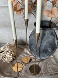 Gold taper candle holder set