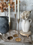 Gold taper candle holder set