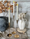 Gold taper candle holder set