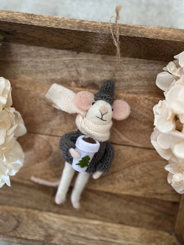 Lennard the latte mouse ornament