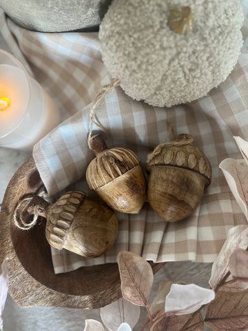 The wooden acorn