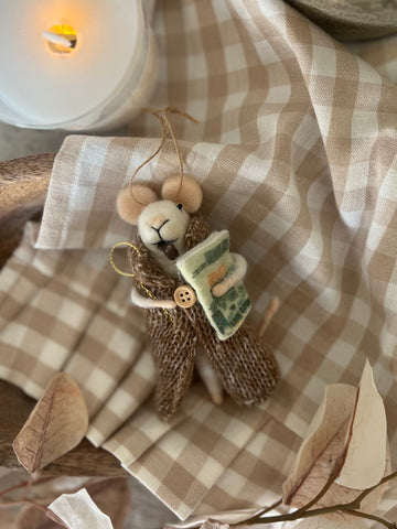 Newspaper Nelson the mouse ornament